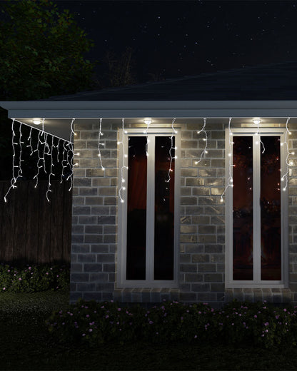 Icicle White Solar Christmas Lights 400 Pieces 7.9m