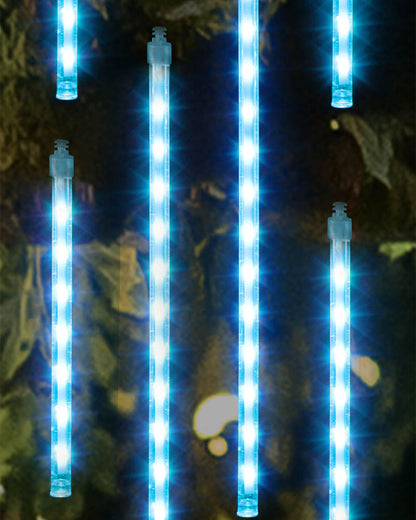 Icy Blue Melting Icicle Tubes Christmas Lights Pack of 12