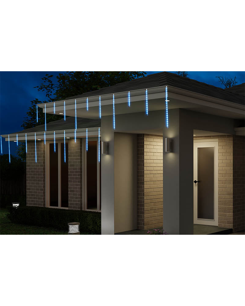 Icy Blue Melting Icicle Tubes Christmas Lights Pack of 12