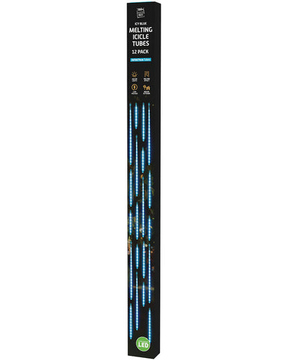 Icy Blue Melting Icicle Tubes Christmas Lights Pack of 12