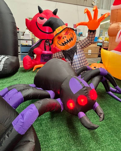 Disco Spider Lawn Halloween Inflatable 2.4m