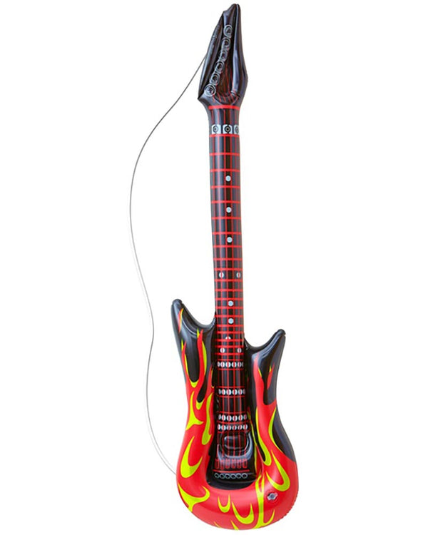 Inflatable Rockstar Guitar with Flames 1m