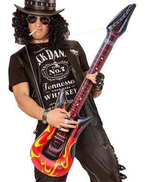 Inflatable Rockstar Guitar with Flames 1m