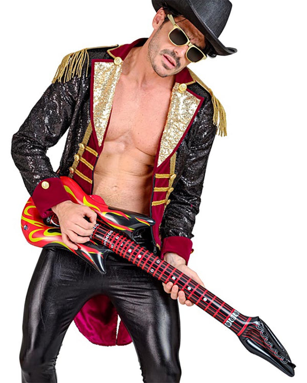 Inflatable Rockstar Guitar with Flames 1m