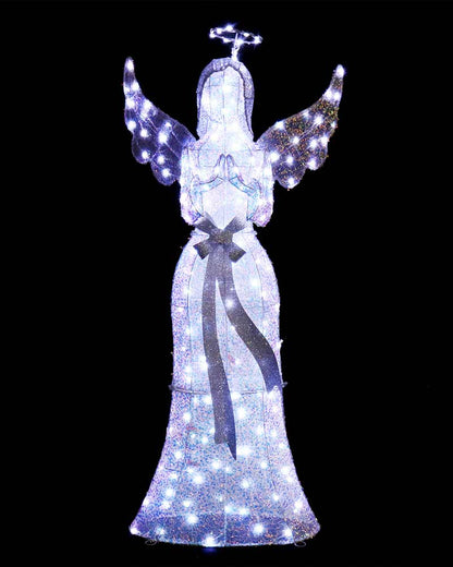 Iridescent Sequin Angel Twinkling Christmas Light Decoration 1.2m
