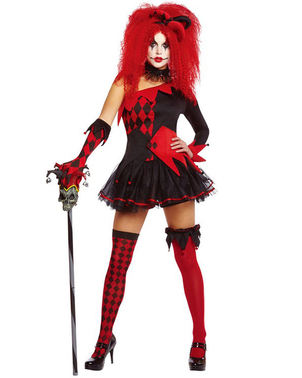 Jesterina Clown Womens Costume Size 10-12