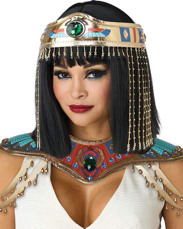 Jewel of the Nile Black Bob Wig and Headpiece