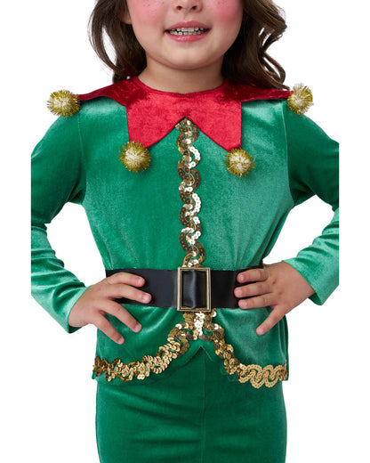 Jolly Christmas Elf Girls Costume