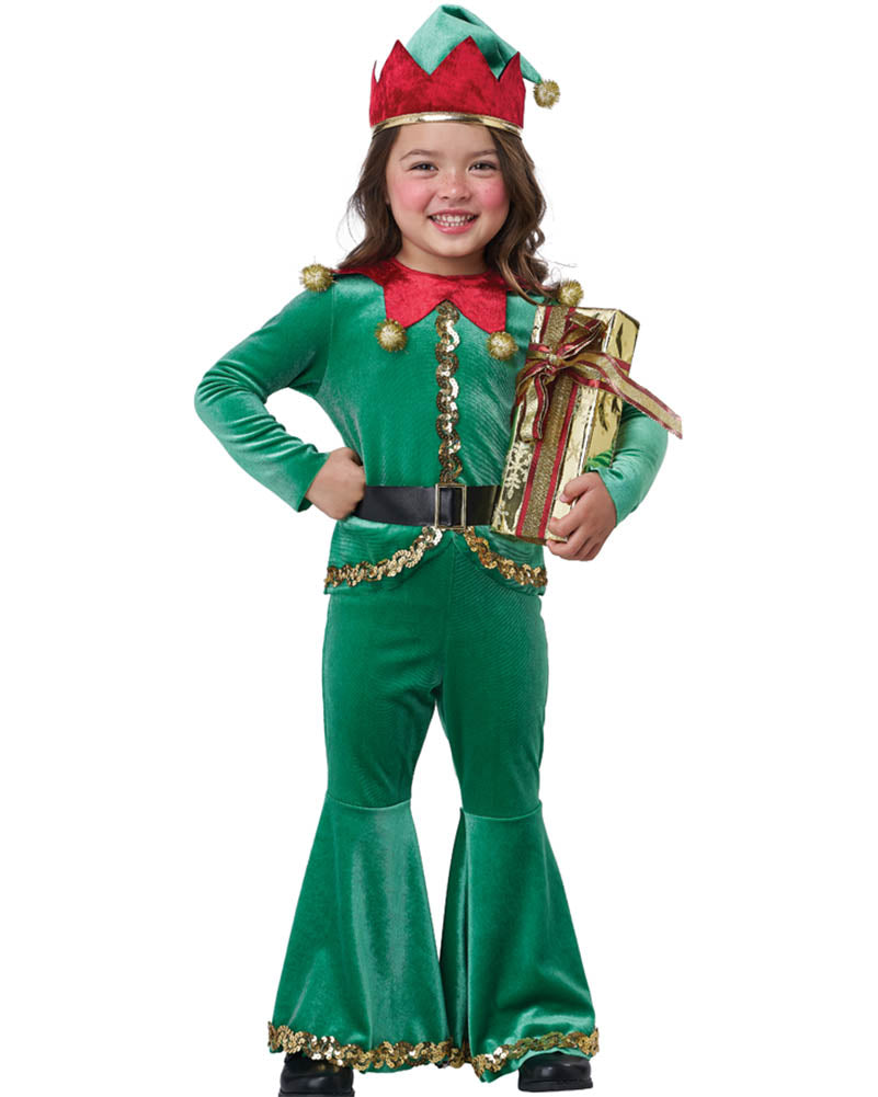 Jolly Christmas Elf Girls Costume