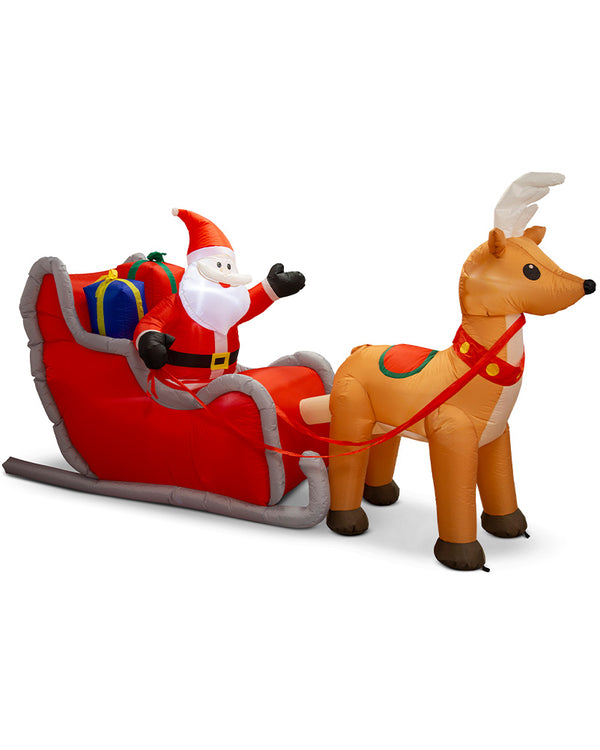 Jumbo Santa Sleigh Reindeer Inflatable Christmas Decoration 3m