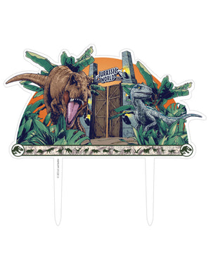 Jurassic Into The Wild Acrylic Cake Topper