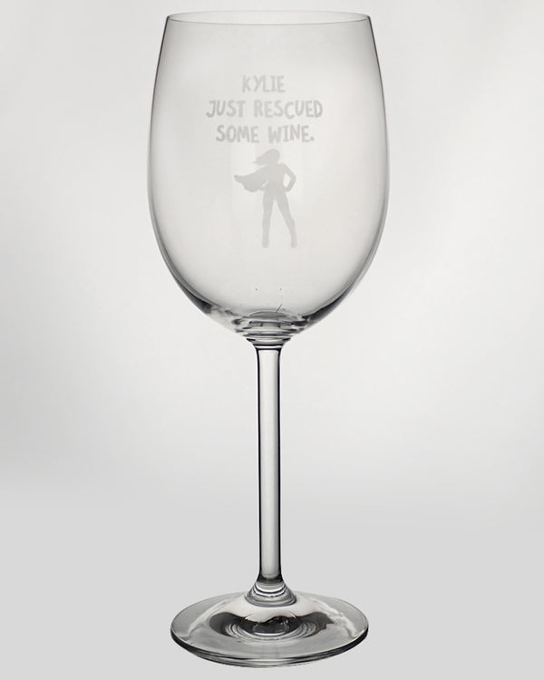 Just Rescued Some Wine Engraved 360ml Wine Glass
