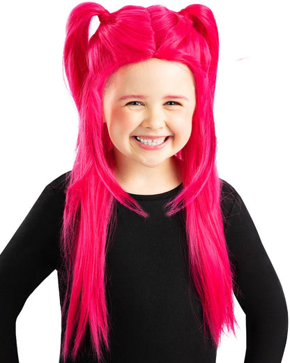 K-Pop Demon Hunters Mira Bright Pink Kids Wig