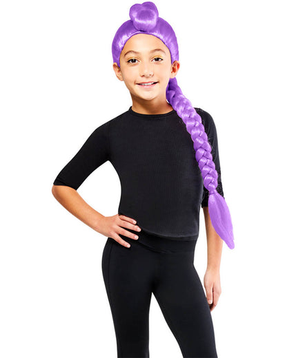 K-Pop Demon Hunters Rumi Purple Plaited Kids Wig
