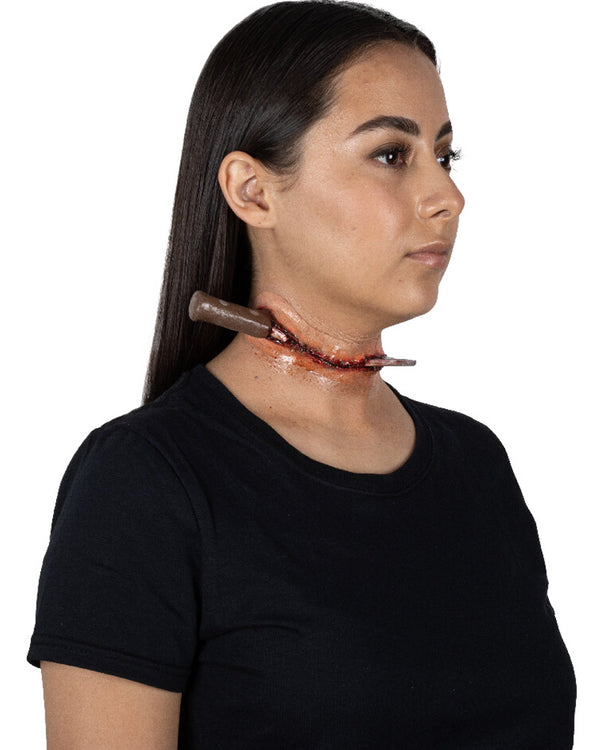 Knife In Neck Luxury FX Appliance Transfer Prosthetic Wound
