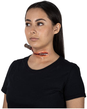Knife In Neck Luxury FX Appliance Transfer Prosthetic Wound