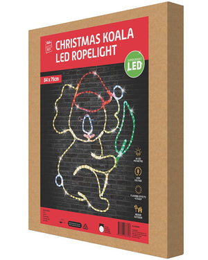 Koala With Gum Leaf Flash Christmas LED Ropelight 84cm