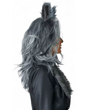 Lady Werewolf Grey Wig and Ears Set