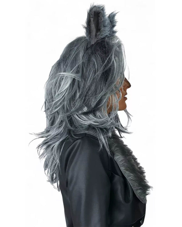 Lady Werewolf Grey Wig and Ears Set
