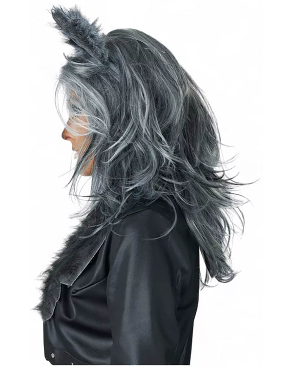 Lady Werewolf Grey Wig and Ears Set