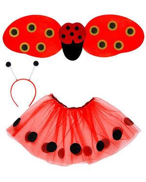 Ladybug Tutu Wings and Antennae Kids Set