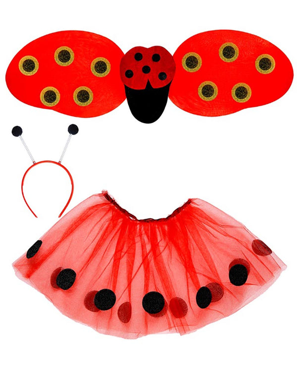 Ladybug Tutu Wings and Antennae Kids Set