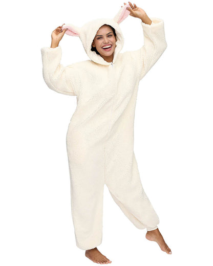 Lamb Hooded Adult Jumpsuit