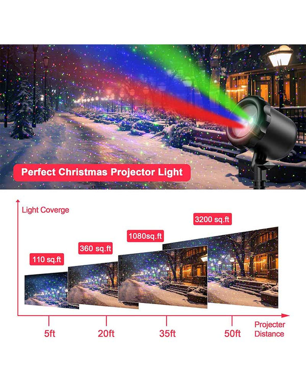 Red Green and Blue Dots Motion Christmas Laser Light with Remote Control