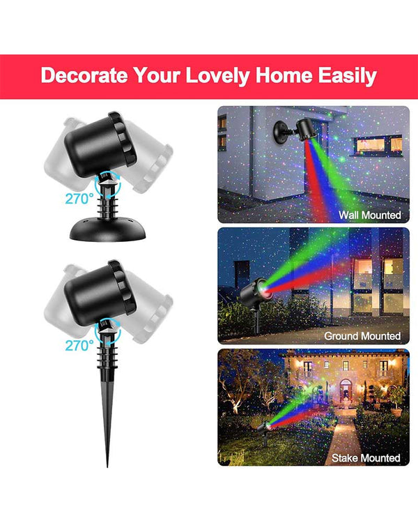 Red Green and Blue Dots Motion Christmas Laser Light with Remote Control