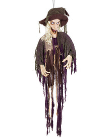 Laughing Witch Animated Hanging Halloween Decoration 1.7m