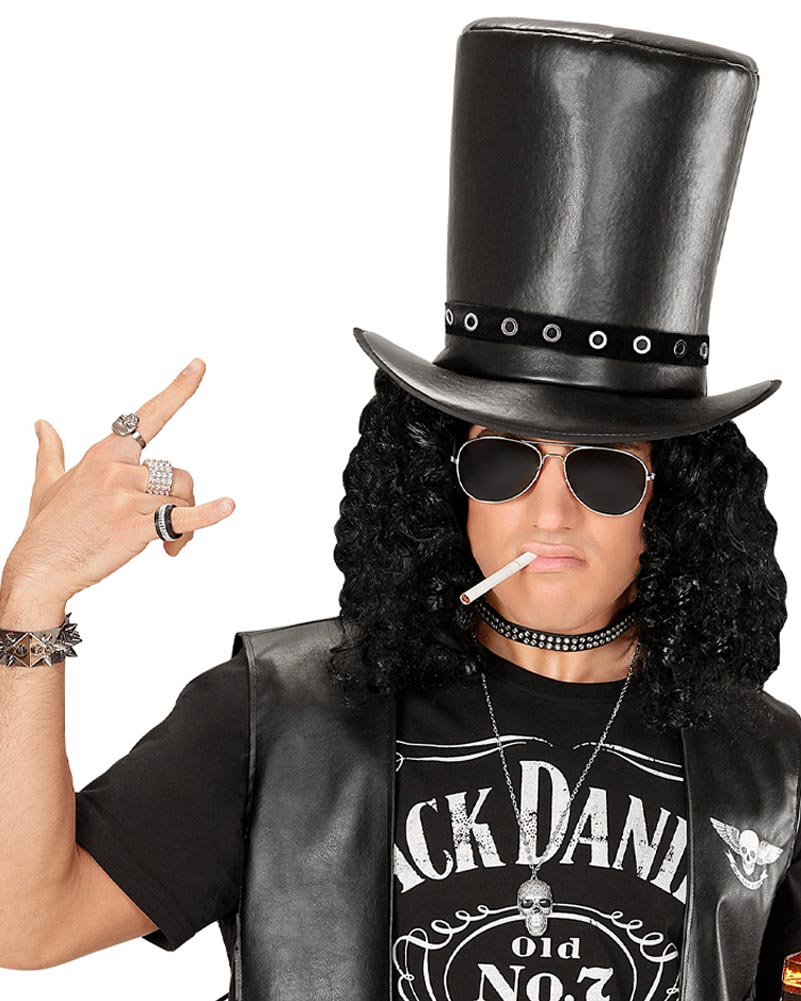 Leather Look Top Hat