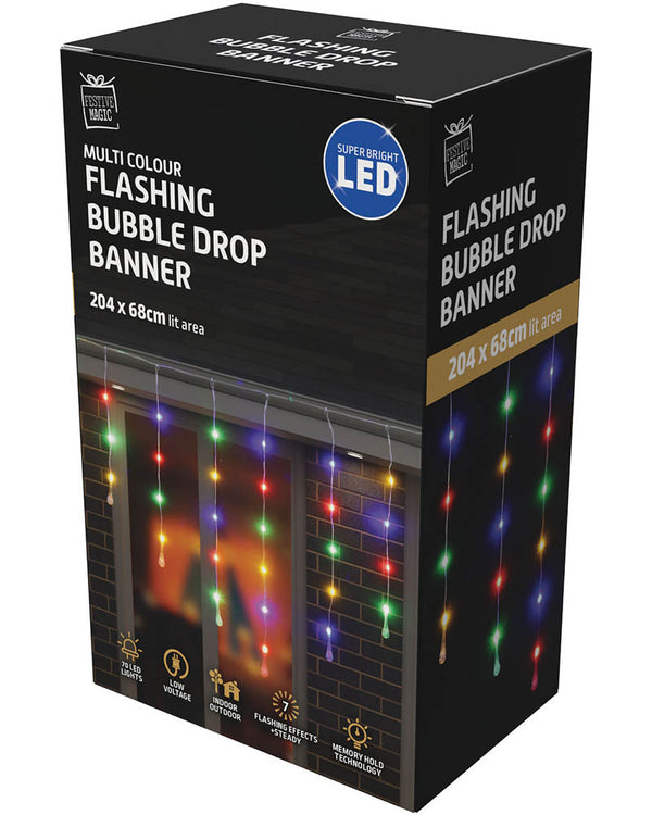 Multicolour Bubble Drop Light Banner LED Christmas Lights