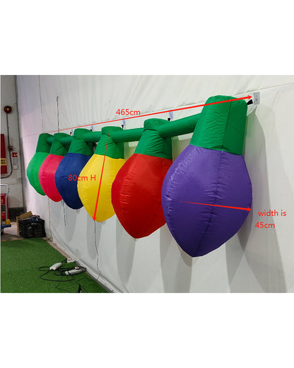 LED Bulb String Lights Christmas Lawn Inflatable 4.6m