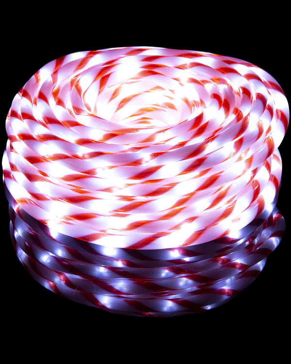 Flashing Candy Cane LED Christmas Ropelight 20m