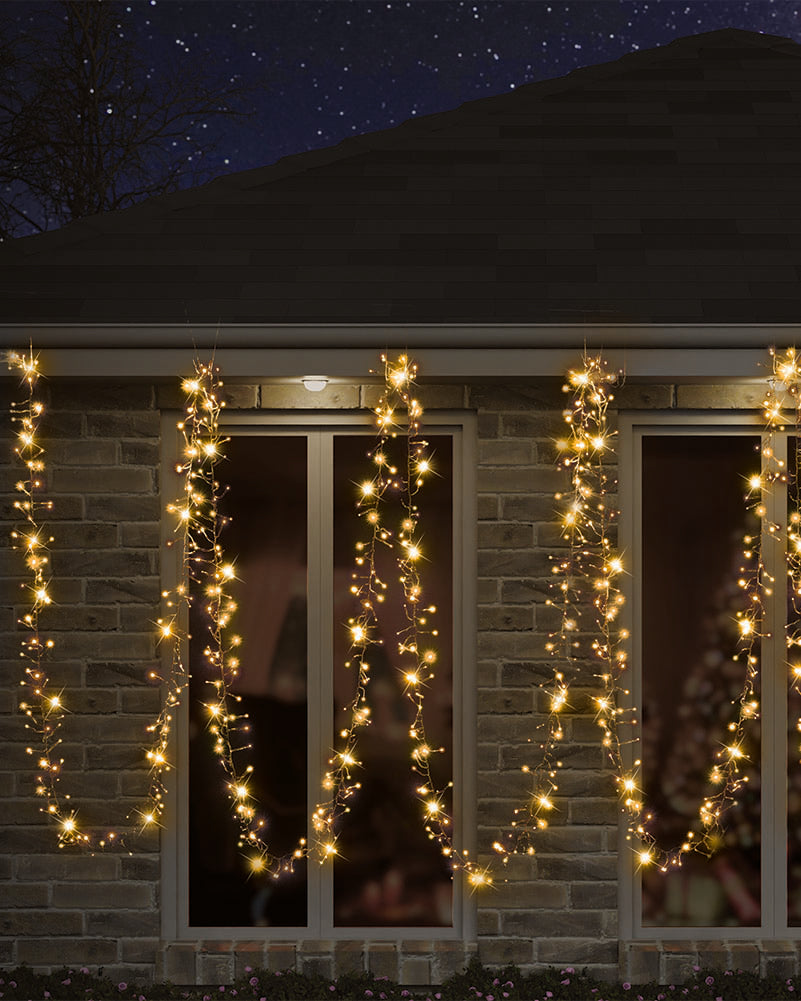 Warm White Cluster Lights 2000 Piece LED Lights