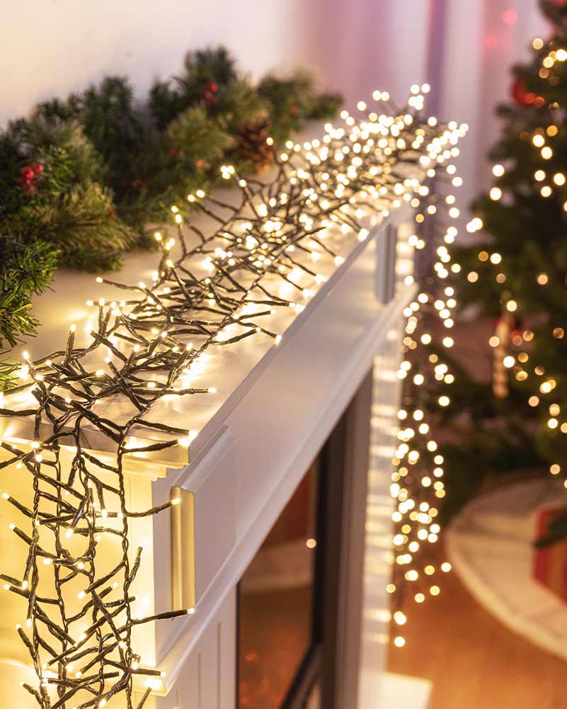 Warm White Cluster Lights 2000 Piece LED Lights