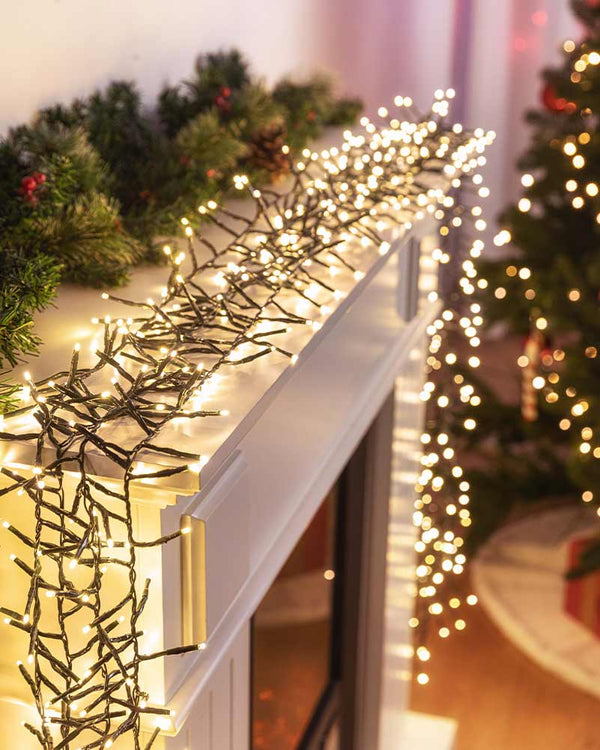 Warm White Cluster Lights 2000 Piece LED Christmas Lights