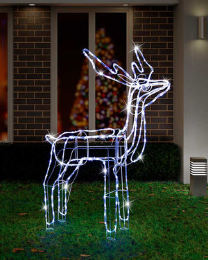 Cool White Standing Reindeer Tubelight LED Christmas Light 1.1m