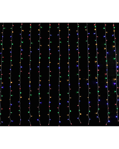 Flashing Multicolour 600 Piece LED Curtain Lights 6m