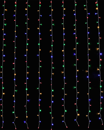 Flashing Multicolour 600 Piece LED Curtain Lights 6m