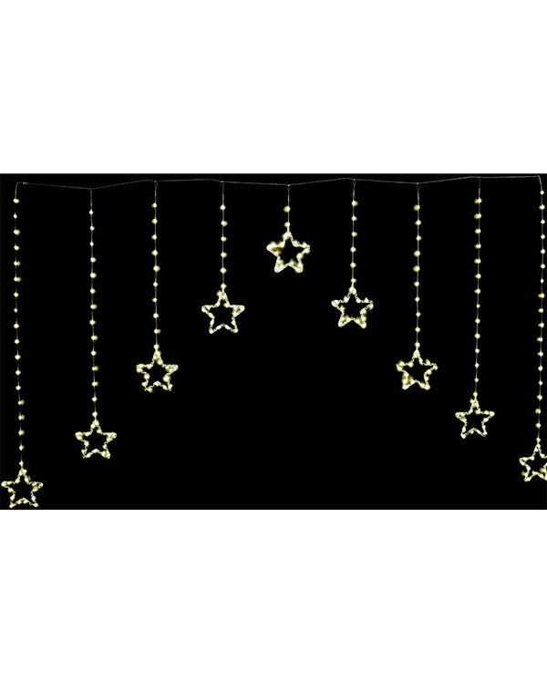 Gold Dew Drop Star Curtain LED Christmas Lights