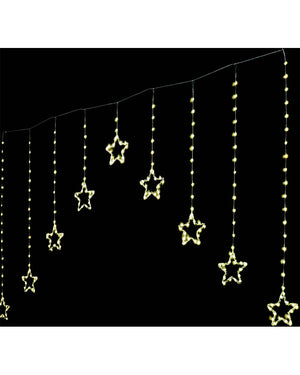 Gold Dew Drop Star Curtain LED Christmas Lights