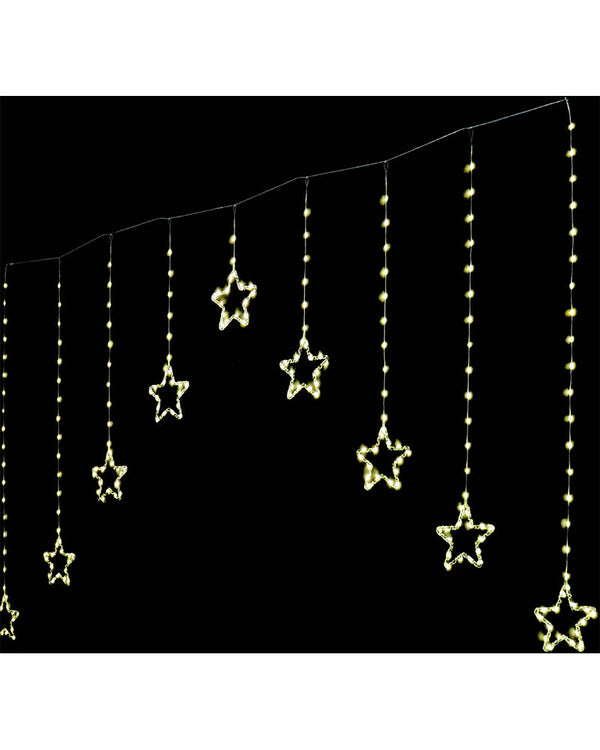 Gold Dew Drop Star Curtain LED Christmas Lights