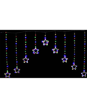 Multicolour Dew Drop Star Curtain LED Christmas Lights