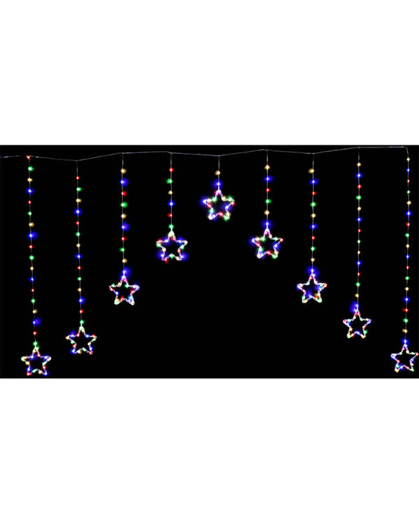 Multicolour Dew Drop Star Curtain LED Christmas Lights