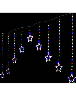 Multicolour Dew Drop Star Curtain LED Christmas Lights