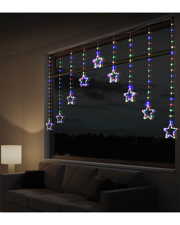 Multicolour Dew Drop Star Curtain LED Christmas Lights