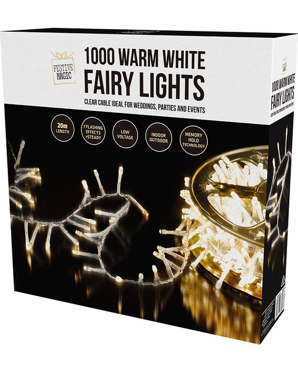 Warm White 1000 Piece LED Christmas Fairy Lights on Reel