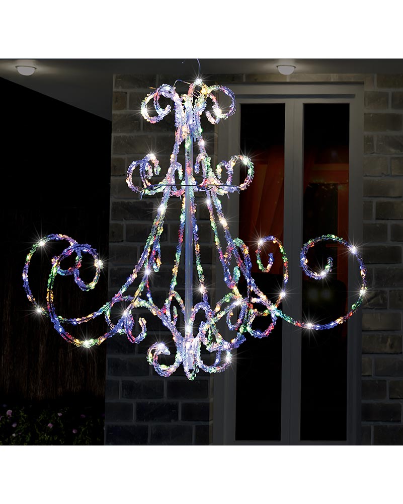 Multi-Coloured Acrylic Chandelier Flashing LED Christmas Light 75cm