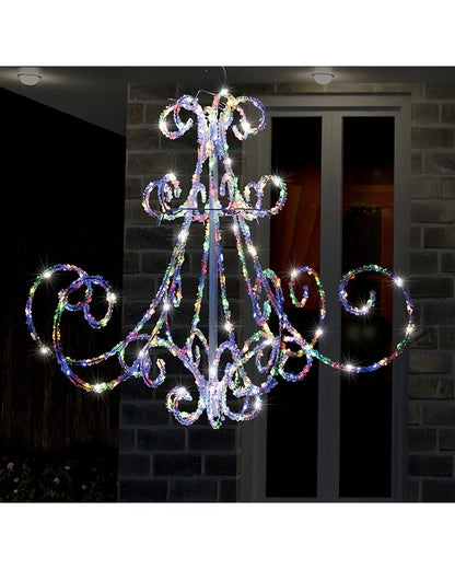 Multi-Coloured Acrylic Chandelier Flashing LED Christmas Light 75cm